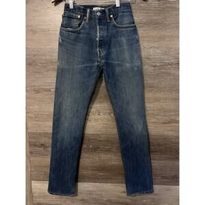 RE/DONE Levi’s Jeans Women's 23 Blue 501 High Rise Skinny Distressed Butterfly